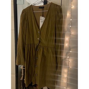 Brown Zara corduroy like dress